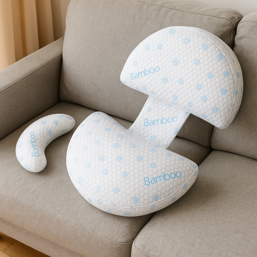 Pure Cotton U-Shaped Pregnancy Pillow – Full-Body Maternity Support