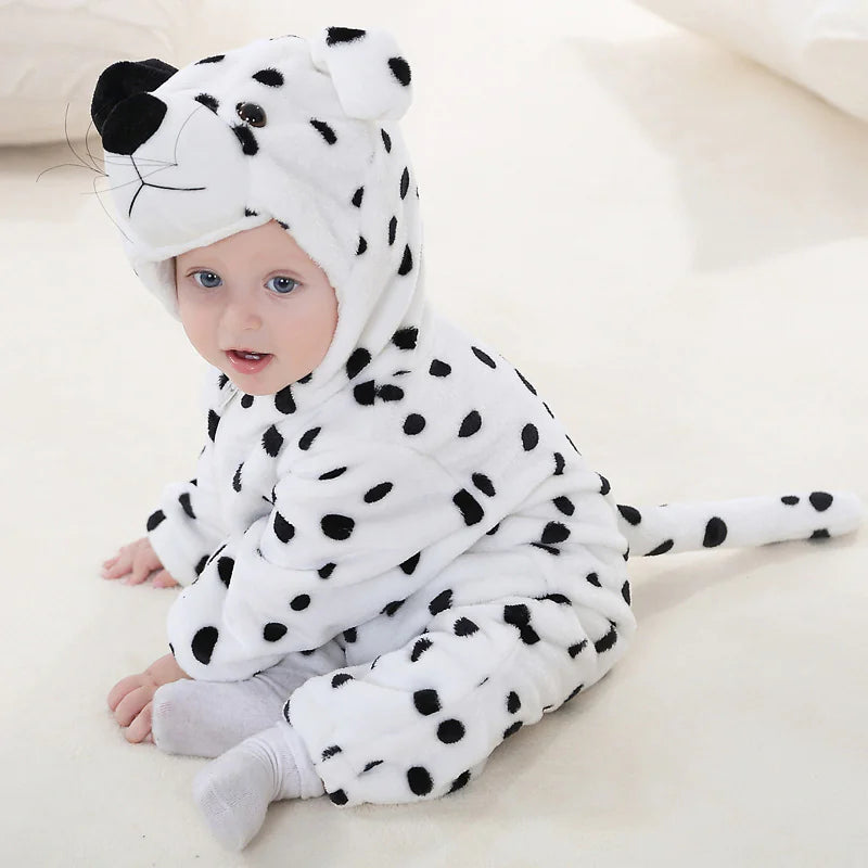 Buy 2, Get 1 free Baby Flannel Animal Jumpsuit Romper