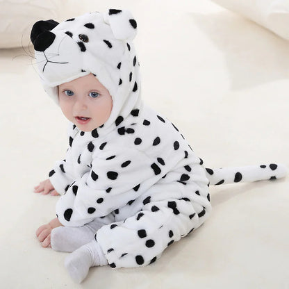 Buy 2, Get 1 free Baby Flannel Animal Jumpsuit Romper