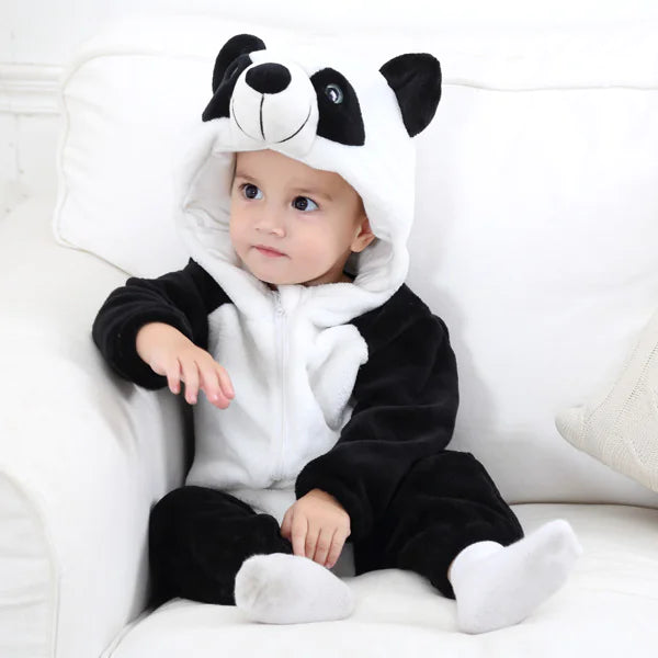 Buy 2, Get 1 free Baby Flannel Animal Jumpsuit Romper